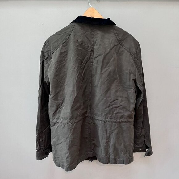 Banana Republic Women's Water Resistant Wax Canvas Jacket M Olive Plaid Lining - Picture 7 of 7